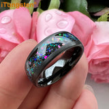 iTungsten 8mm Opal Ring Tungsten Wedding Band