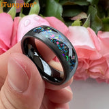 iTungsten 8mm Opal Ring Tungsten Wedding Band