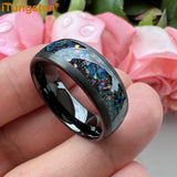 iTungsten 8mm Opal Ring Tungsten Wedding Band