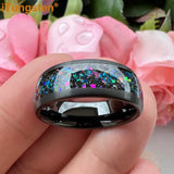 iTungsten 8mm Opal Ring Tungsten Wedding Band