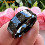 8mm Tungsten Ring with Carbon Fiber Inlay Wedding Band