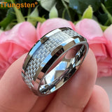 8mm Tungsten Ring with Carbon Fiber Inlay Wedding Band