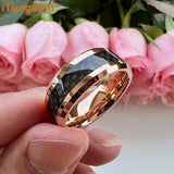 8mm Tungsten Ring with Carbon Fiber Inlay Wedding Band