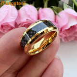 8mm Tungsten Ring with Carbon Fiber Inlay Wedding Band
