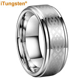 8mm Tungsten Wedding Band Ring Laser Engraved Comfort Fit