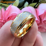 8mm Tungsten Wedding Band Ring Laser Engraved Comfort Fit