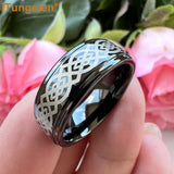 8mm Tungsten Wedding Band Ring Laser Engraved Comfort Fit