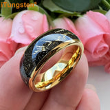 Tungsten Sandblast Inlay Wedding Band 8mm