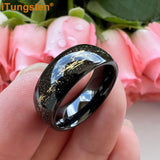 Tungsten Sandblast Inlay Wedding Band 8mm
