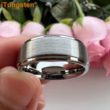 iTungsten 8mm Tungsten Carbide Ring Brushed Finish Comfort Fit