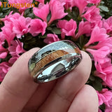 8mm Sandalwood Meteorite Arrow Inlay Tungsten Wedding Band
