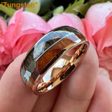 8mm Sandalwood Meteorite Arrow Inlay Tungsten Wedding Band