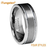 8mm Tungsten Carbide Engagement Wedding Band Brushed Comfort Fit