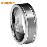 8mm Tungsten Carbide Engagement Wedding Band Brushed Comfort Fit
