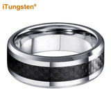 8mm Tungsten Ring Carbon Fiber Inlay Jewelry Comfort Fit