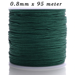 0.8mm 45/95m Gradient Nylon Cord Jewelry Tassel DIY Braided Knot Thread Rope