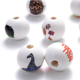 10/20/30pcs Halloween Wooden Beads Bat Pumpkin Witch Hat Spacer 15mm