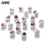 10/20/30pcs Halloween Wooden Beads Bat Pumpkin Witch Hat Spacer 15mm