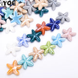 18mm Starfish Ceramic Beads Big Hole Loose Porcelain Beads