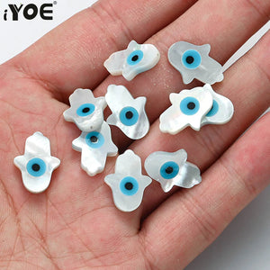 10pcs Natural Shell Beads Moon Sunflower Hamsa Hand for Jewelry Making