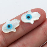 10pcs Natural Shell Beads Moon Sunflower Hamsa Hand for Jewelry Making