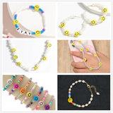 150pcs Multicolor Smiley Clay Beads Spacer Kit DIY Craft Necklace Hairpin
