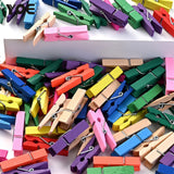 20pcs Wooden Photo Postcard Clothes Clips for DIY Wedding Party Decor