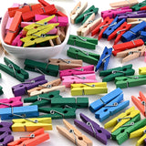 20pcs Wooden Photo Postcard Clothes Clips for DIY Wedding Party Decor
