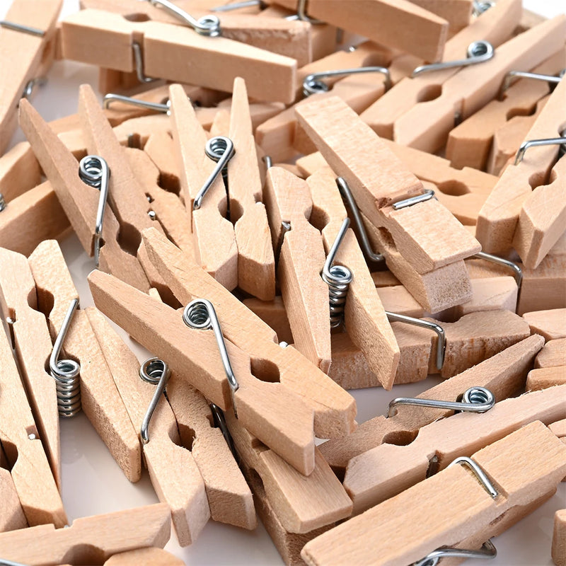 20pcs Wooden Photo Postcard Clothes Clips for DIY Wedding Party Decor