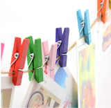 20pcs Wooden Photo Postcard Clothes Clips for DIY Wedding Party Decor