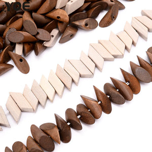 100pcs 22mm Natural Wood Beads Geometric Spacer Bead for DIY Jewelry