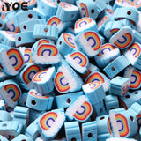 8x10mm Rainbow Clay Beads Polymer Spacer Beads DIY Jewelry Making