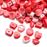 Mix Red Lucky Clay Beads Envelope Heart Rose Love Beads