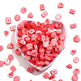 Mix Red Lucky Clay Beads Envelope Heart Rose Love Beads