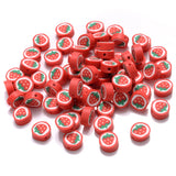 30/50/100pcs Red Strawberry Beads Polymer Clay Spacer Beads For Jewelry Making