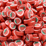 30/50/100pcs Red Strawberry Beads Polymer Clay Spacer Beads For Jewelry Making