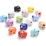 30pcs Mix Ceramic Elephant Beads Animal Spacer DIY Jewelry Making