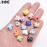 30pcs Mix Ceramic Elephant Beads Animal Spacer DIY Jewelry Making