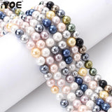 Natural Shell Pearl Beads Round Spacer Mix for DIY Craft