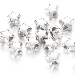 100pcs 10mm Mix Big Hole Star CCB Beads Plastic Loose Spacer Beads