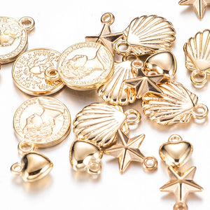 Acrylic Flower Clock Heart Charm CCB Charms for Jewelry Making