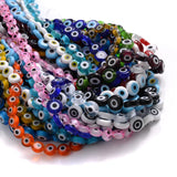 Multicolor Evil Eye Spacer Beads Flat Round Lampwork