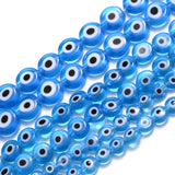 Multicolor Evil Eye Spacer Beads Flat Round Lampwork