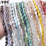 80pcs 6x9mm Melon Seed Shape Crystal Spacer Beads