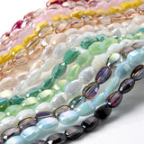 80pcs 6x9mm Melon Seed Shape Crystal Spacer Beads