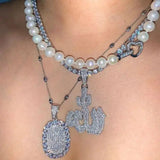 Ice CZ Allah Pendant Necklace Hip Hop Women Jewelry