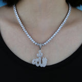 Ice CZ Allah Pendant Necklace Hip Hop Women Jewelry