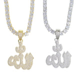 Ice CZ Allah Pendant Necklace Hip Hop Women Jewelry