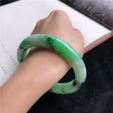 Zheru Jewelry Natural Two-Color Burmese Jadeite 54mm-64mm Bracelet