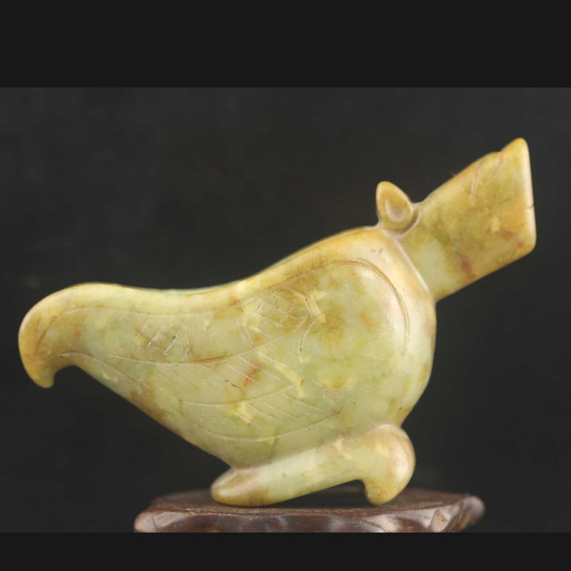 Antique Hand Carved Jade Dragon Cup Spoon Set